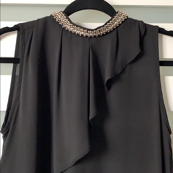 Zara Rhinestone Collar Shiffon Tank - Picture 2 of 5